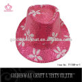 Chapeau de fête en papier fedora en paillettes roses